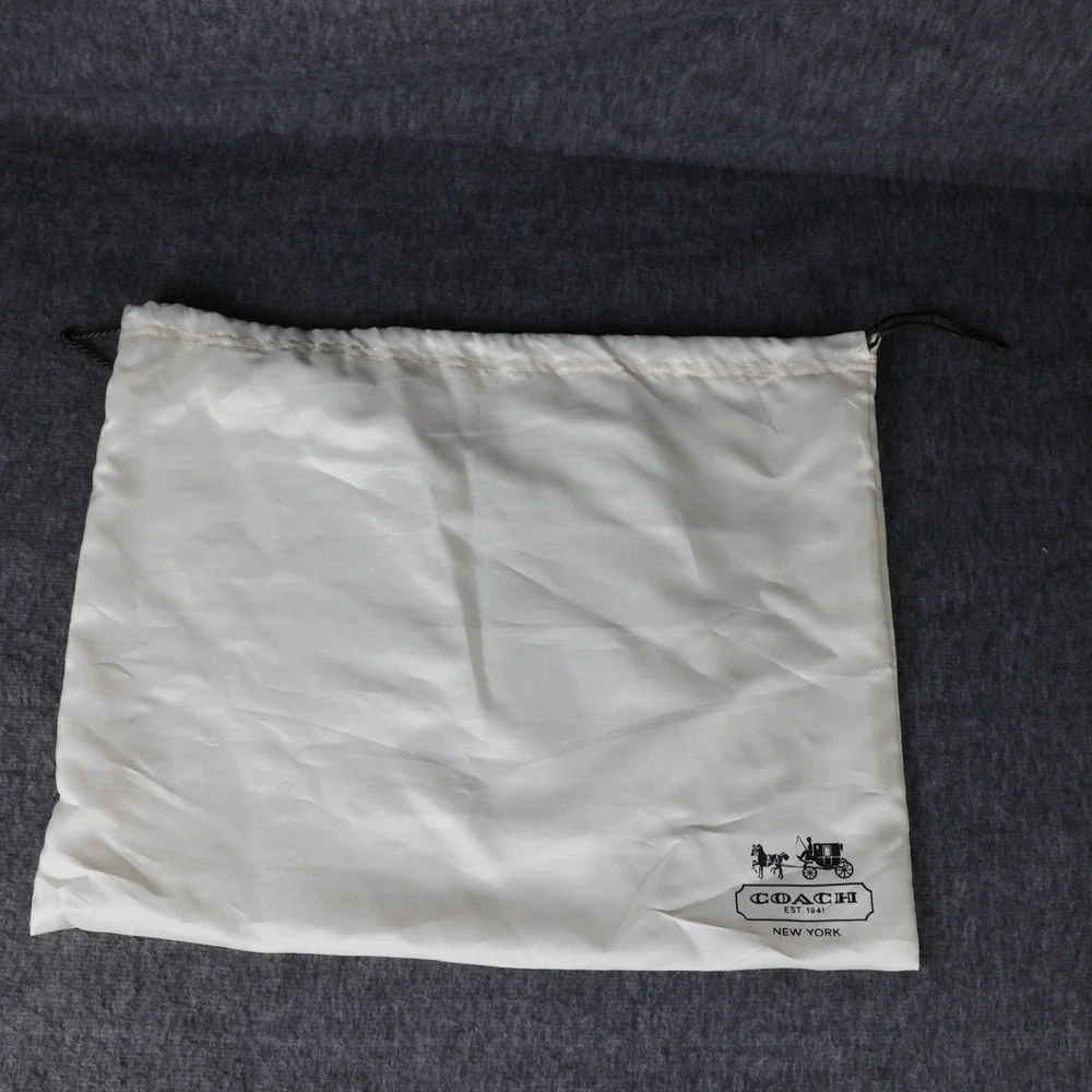 Coach Dustbag Womens One Size White Satin Drawstring Logo Storage Pouch